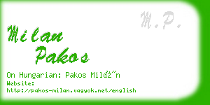 milan pakos business card